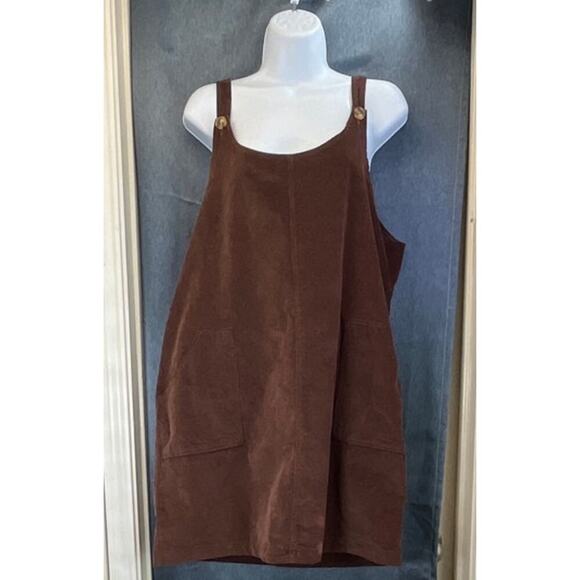Live to be Spoiled Womens XXL Brown Overall Pockets Dress Lagen Look/Boho - Picture 1 of 8